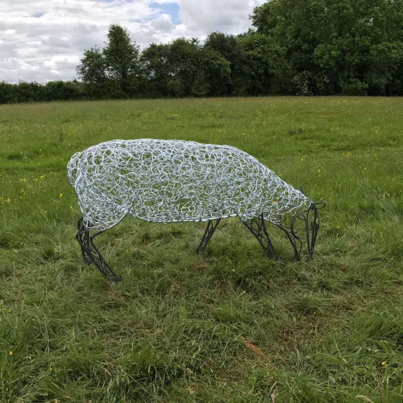 Silver Sheep Sculpture