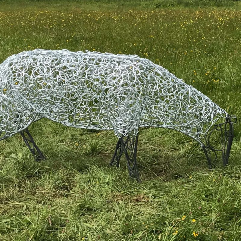 One Of Three Sheep Sculpture