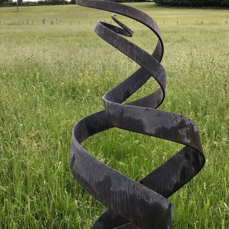 Close Up Of Black Spiral Abstract Sculpture