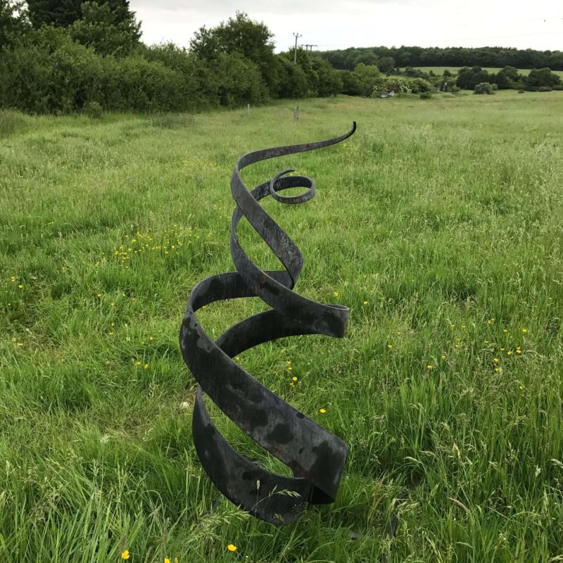 Large Black Spiral Abstract Sculpture