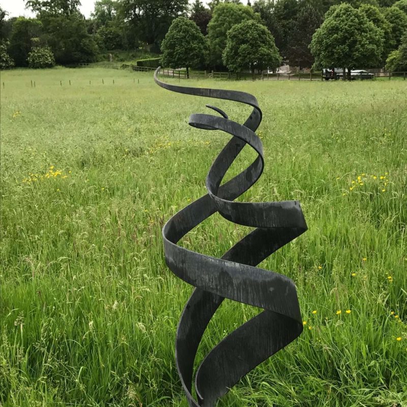 Black Spiral Abstract Sculpture