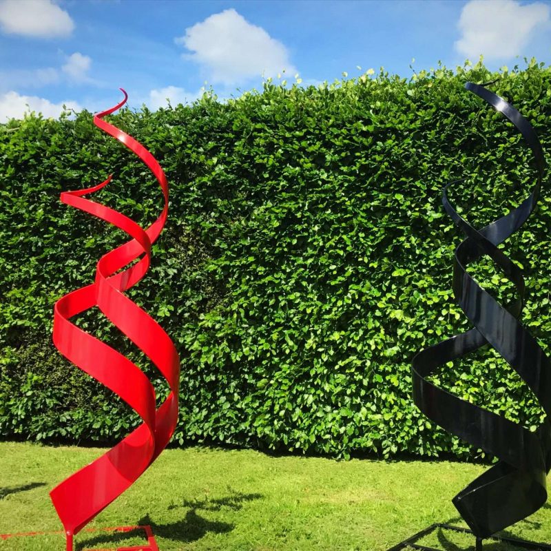 red And Black Spiral Abstract Sculptures