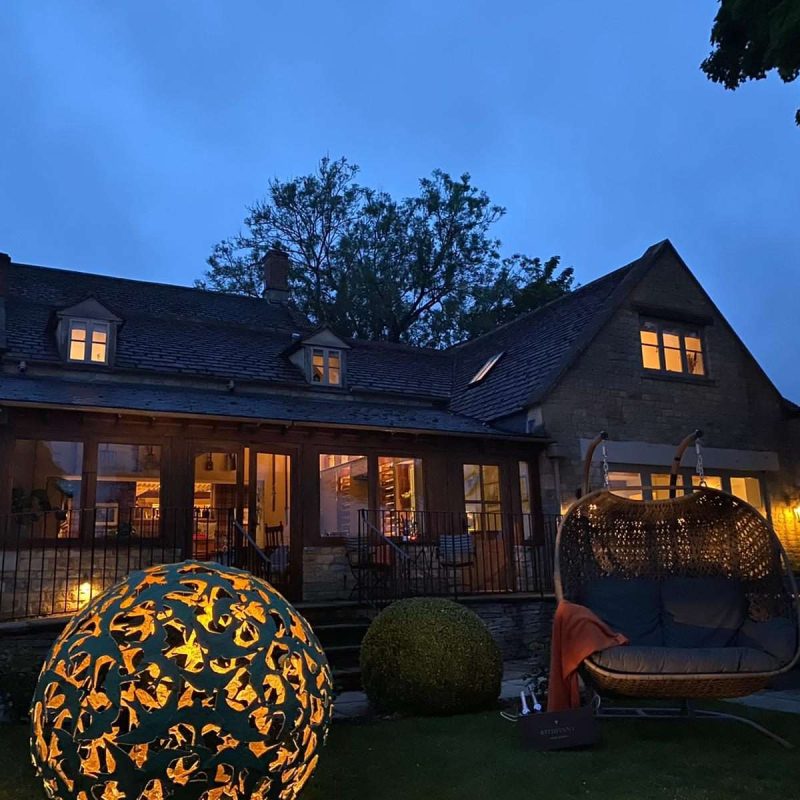 Swift Sphere Sculpture at night