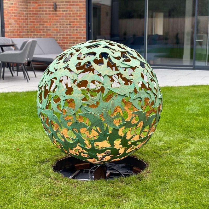 Swift Sphere Sculpture In Domestic Garden