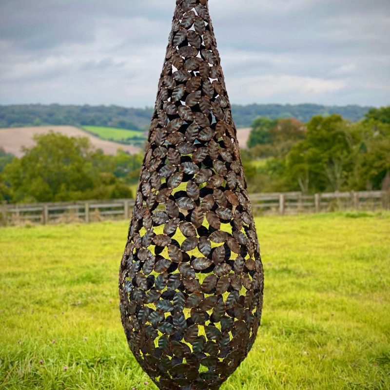 Beech Leaf Sculpture In Field