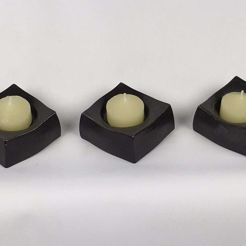 rustic black candle holders