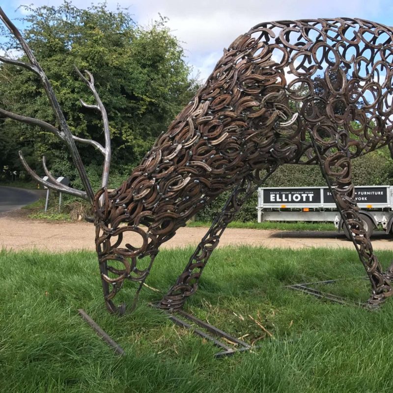 Upcycled Rustic Horseshoe Stag Sculpture