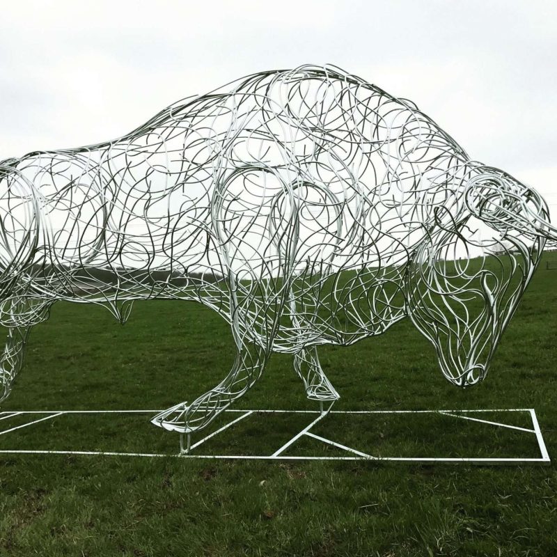 Bull Charging Sculpture