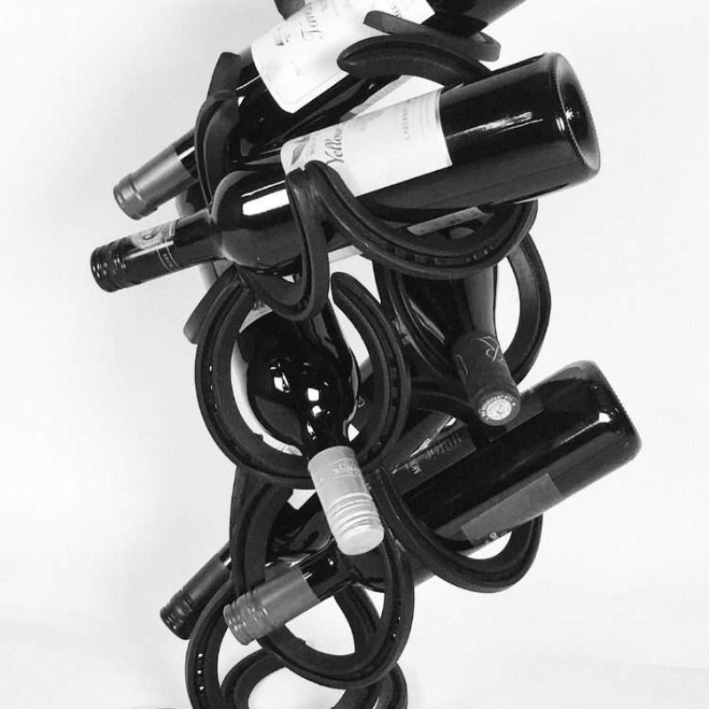 Rustic Horseshoe Wine Bottle Holder