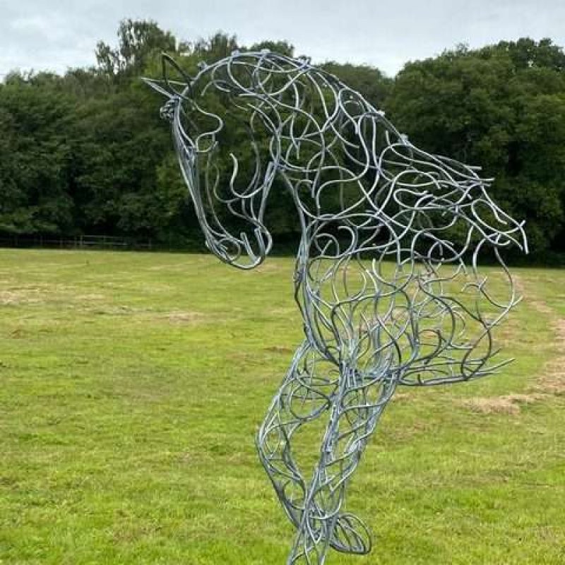 Silver Half Horse Sculpture