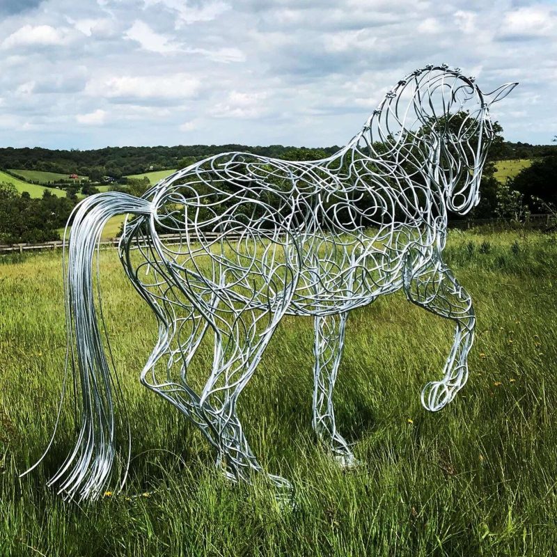 Back of Horse Trotting Sculpture