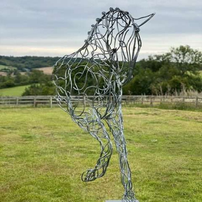 large silver galvanised half horse design
