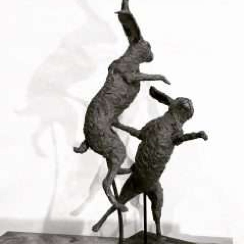 Boxing Hares 2020 side view