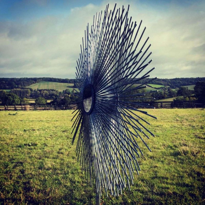 Side Of Peacock Circle Sculpture
