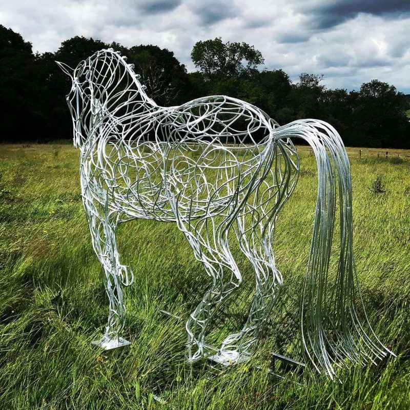 Tail Of Horse Trotting Sculpture