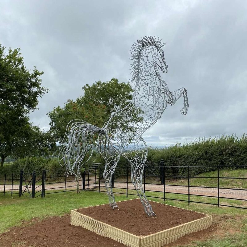 Large Silver Standing Horse