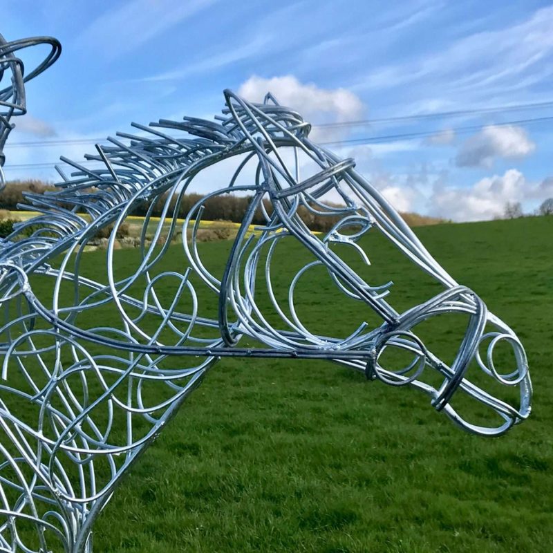 Horse and Jokey Sculpture Horse's Eye View