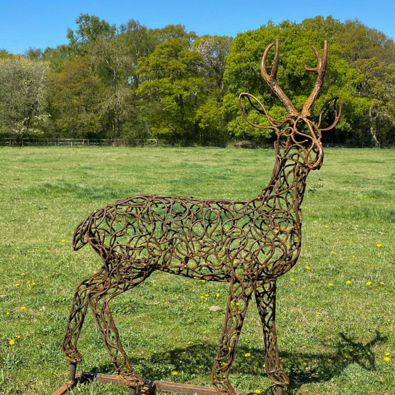 Stag With Antlers Sculpture