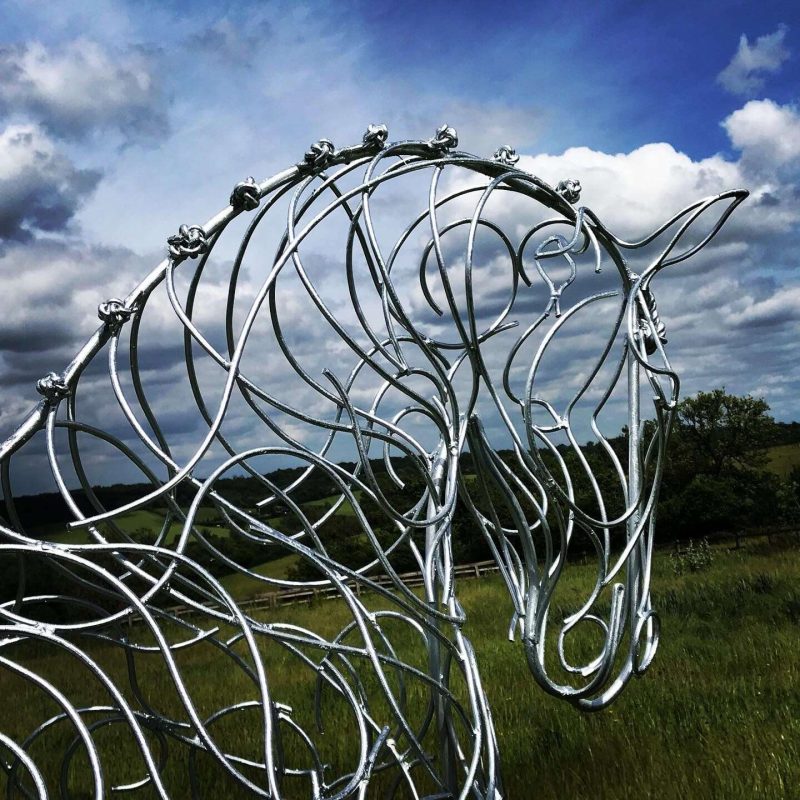 Head Of Horse Walking Sculpture