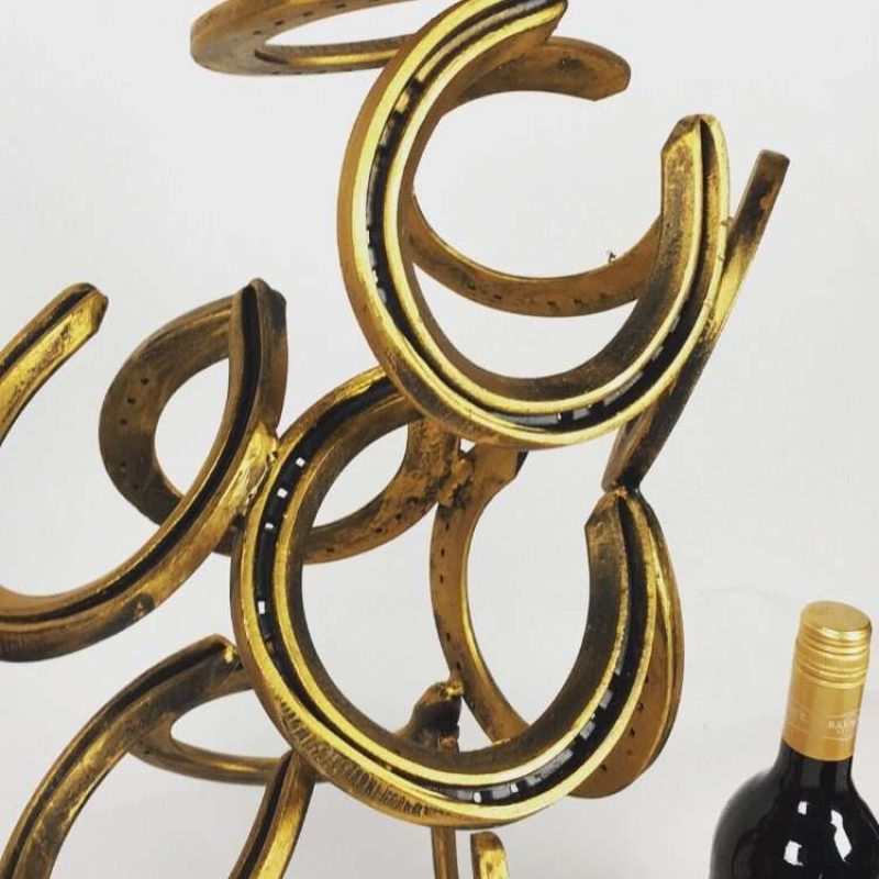 Top Of Gold Horseshoe Wine Bottle Holder