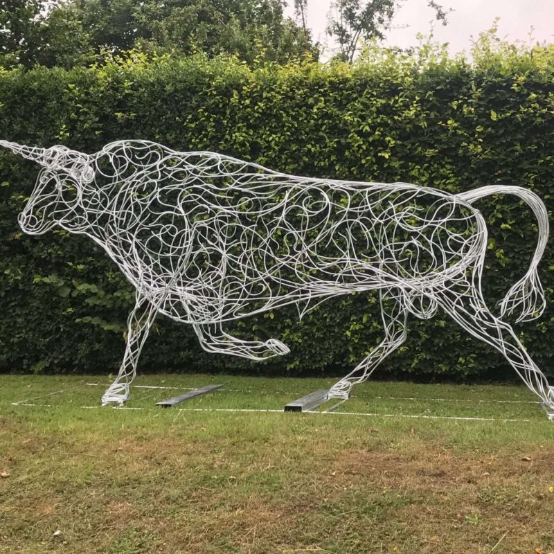 Full View Of Bull Sculpture