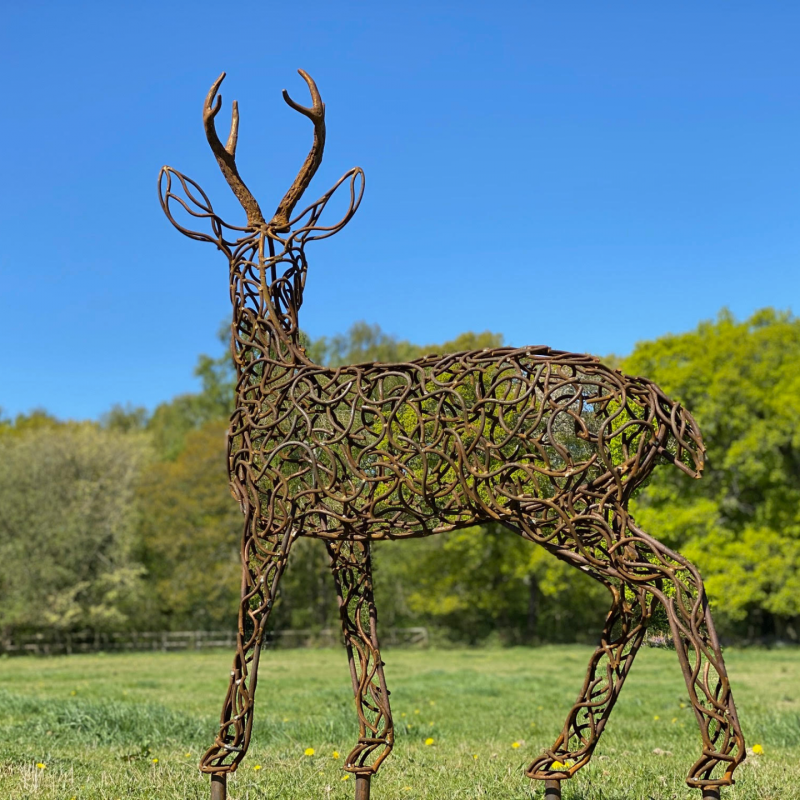 Small Rustic Stag Sculpture
