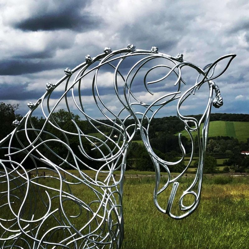 Face Of Horse Trotting Sculpture